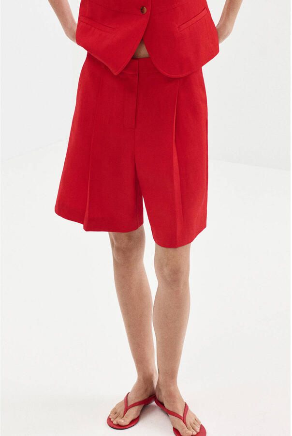 Mango straight bermuda short rood