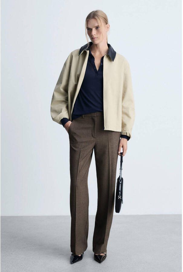 Mango straight fit pantalon bruin - Foto 2