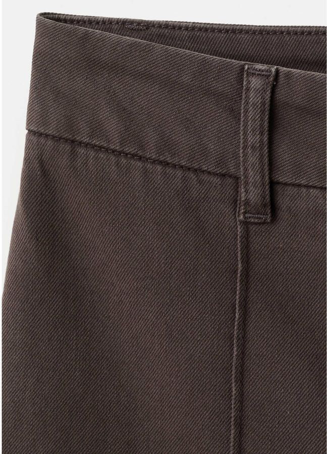 Mango straight high waist broek donkerbruin - Foto 3