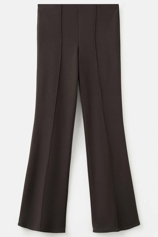 Mango straight high waist broek donkerbruin - Foto 3