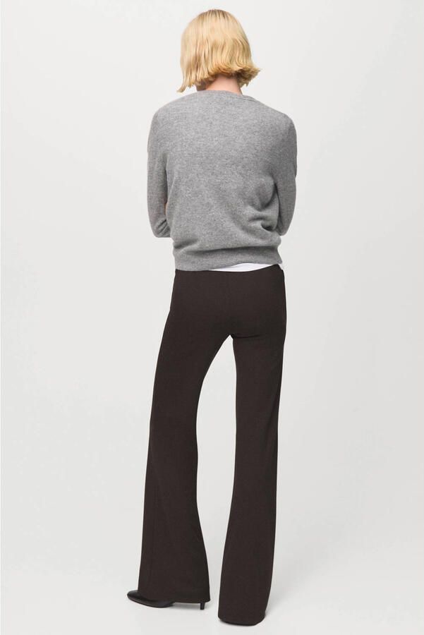 Mango straight high waist broek donkerbruin - Foto 2