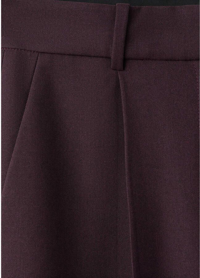 Mango straight high waist broek donkerrood - Foto 2