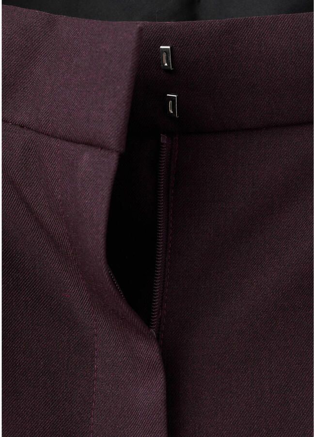 Mango straight high waist broek donkerrood - Foto 3