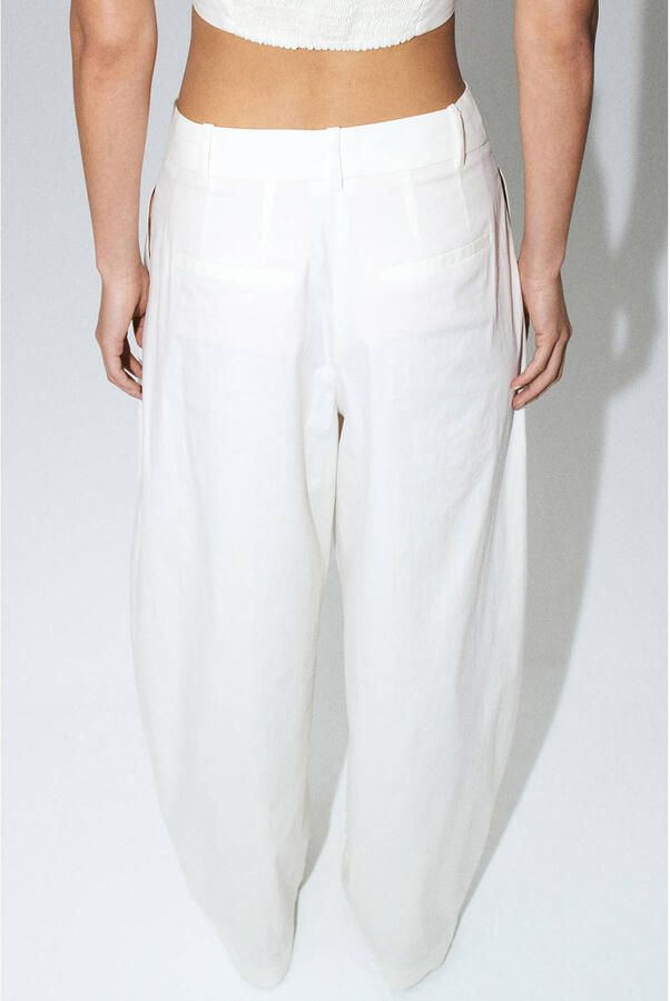 Mango straight high waist broek wit - Foto 3