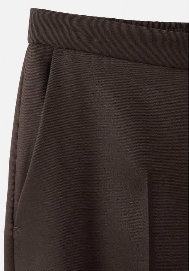 Mango straight high waist casual broek donkerbruin - Foto 2