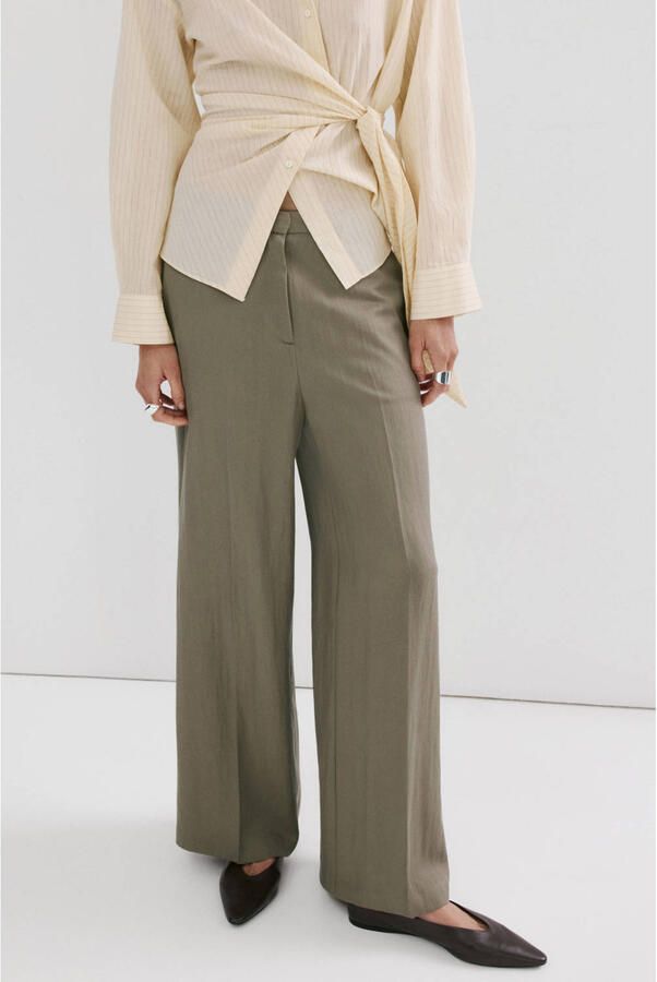 Mango straight high waist casual broek