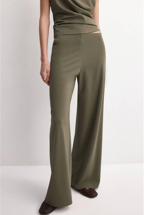 Mango straight high waist casual broek kaki