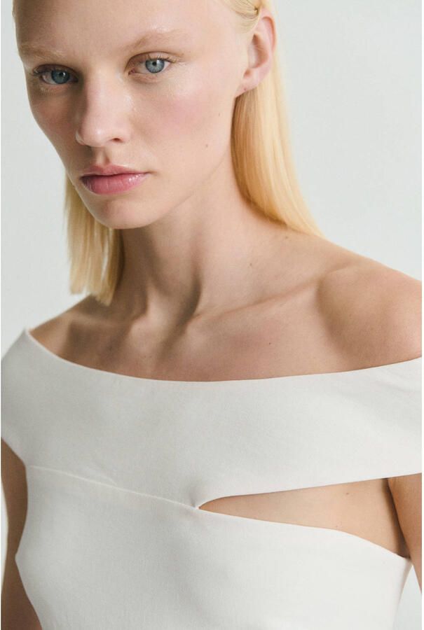 Mango straight jumpsuit ecru - Foto 3