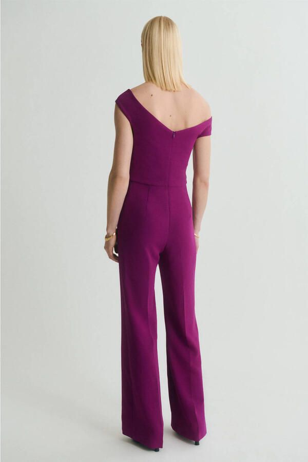 Mango straight jumpsuit paars - Foto 3