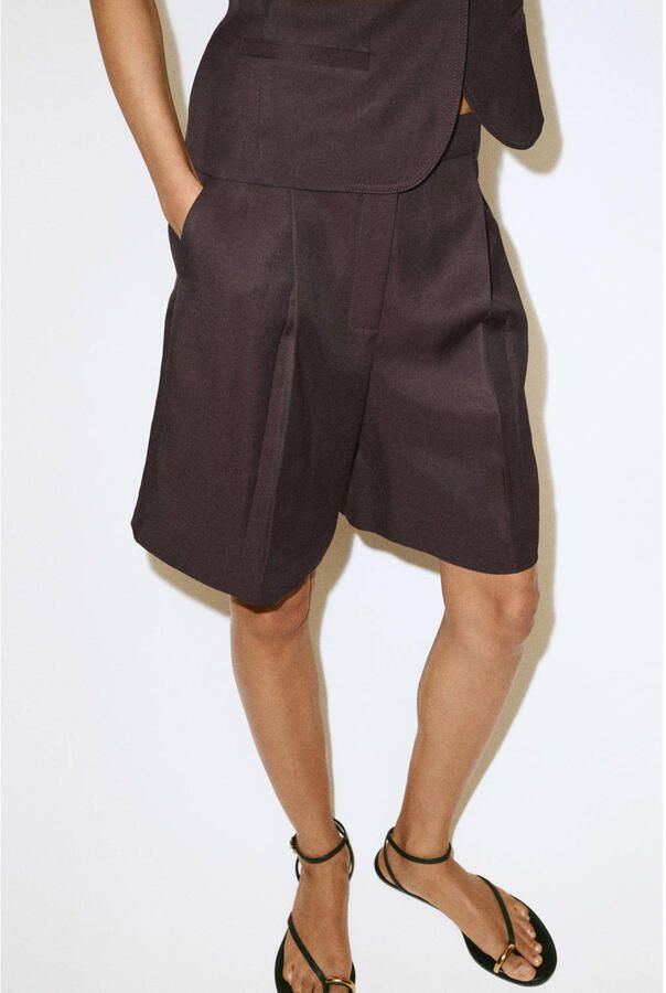 Mango straight leg bermuda short bruin