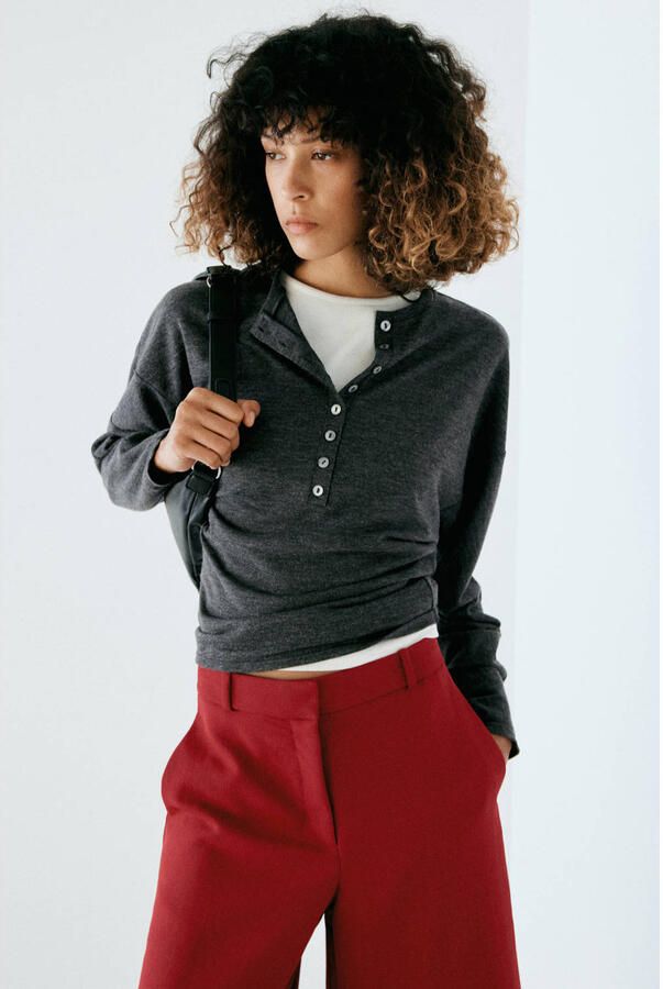 Mango straight leg bermuda short rood