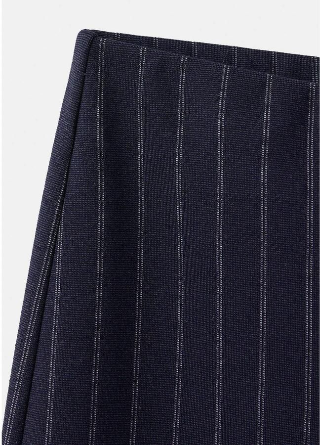 Mango straight leg broek met krijtstreep marineblauw - Foto 2