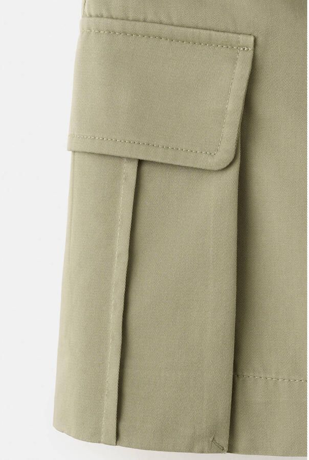 Mango straight leg cargo short kaki