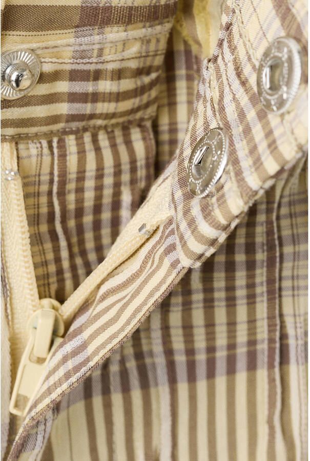 Mango straight leg casual geruite short geel - Foto 3