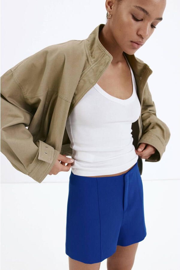 Mango straight leg casual short blauw