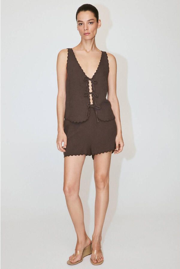 Mango straight leg casual short bruin - Foto 3