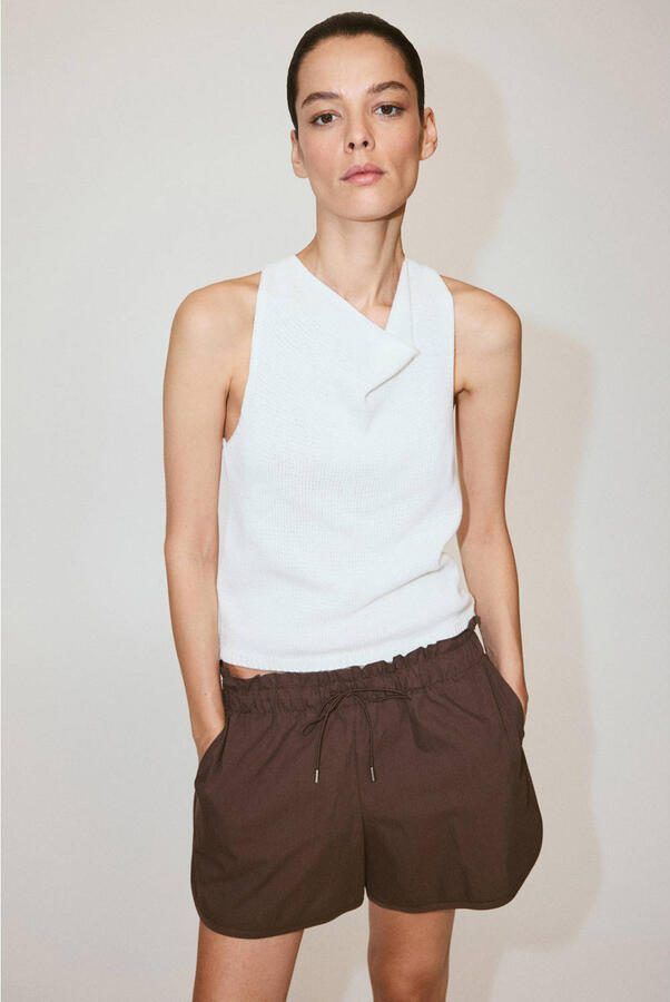 Mango straight leg casual short roodbruin - Foto 2