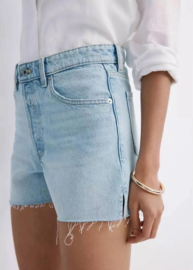 Mango straight leg denim short lichtblauw - Foto 3