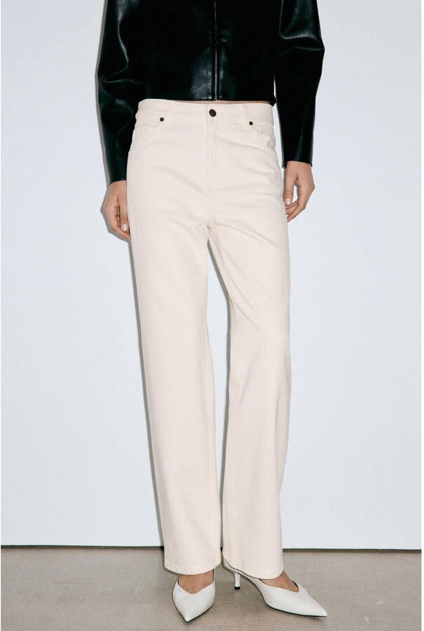 Mango straight leg jeans beige