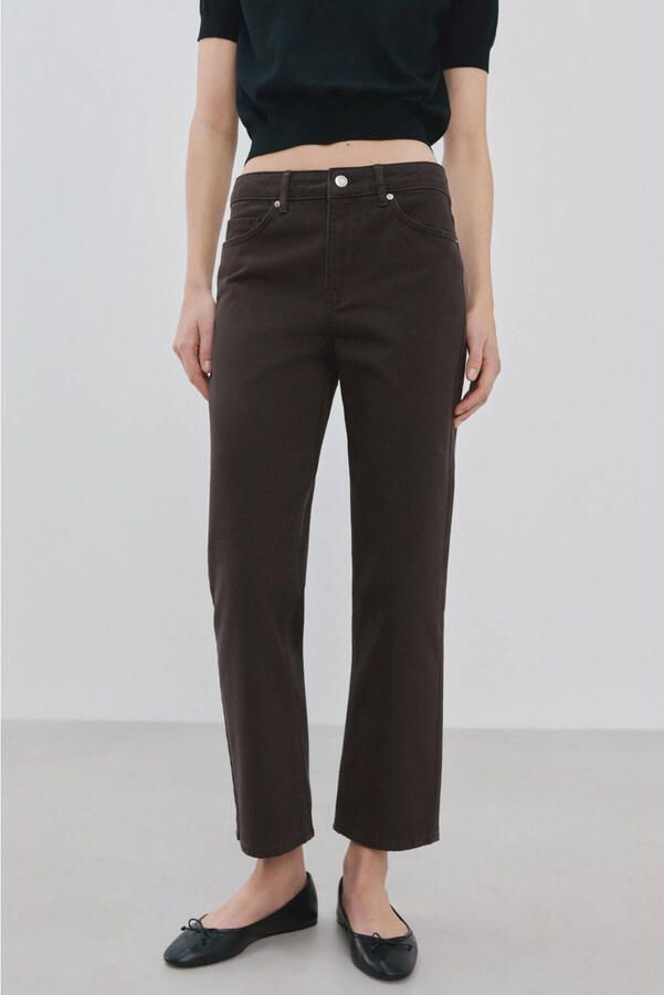 Mango straight leg jeans bruin - Foto 2