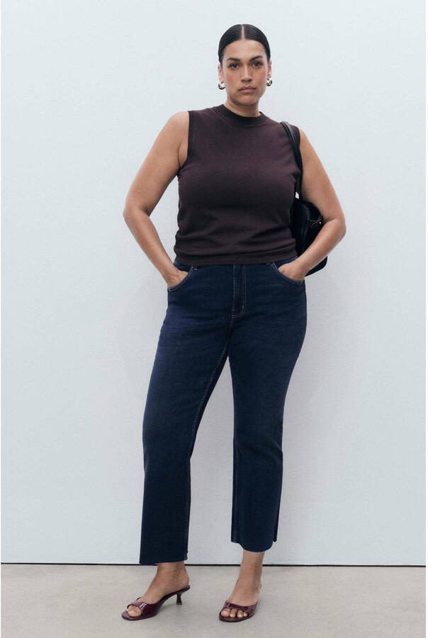 Mango straight leg jeans dark blue denim - Foto 3