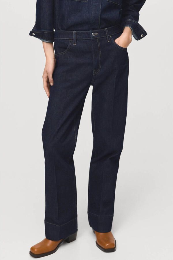 Mango straight leg jeans dark blue denim - Foto 2