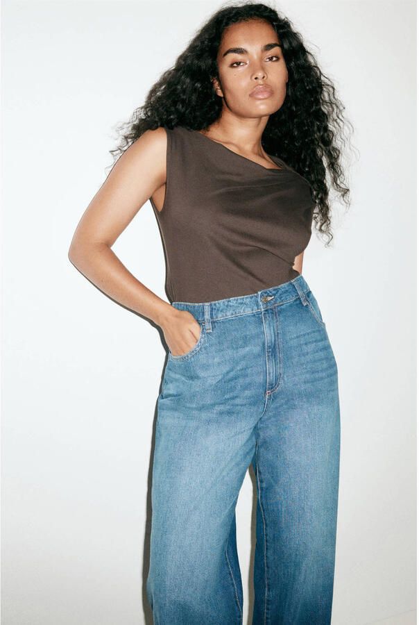 Mango straight leg jeans donkerblauw