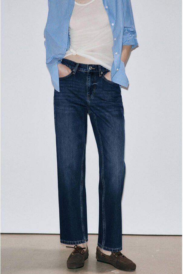 Mango straight leg jeans donkerblauw