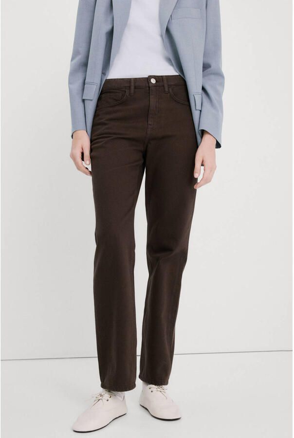 Mango straight leg jeans donkerbruin