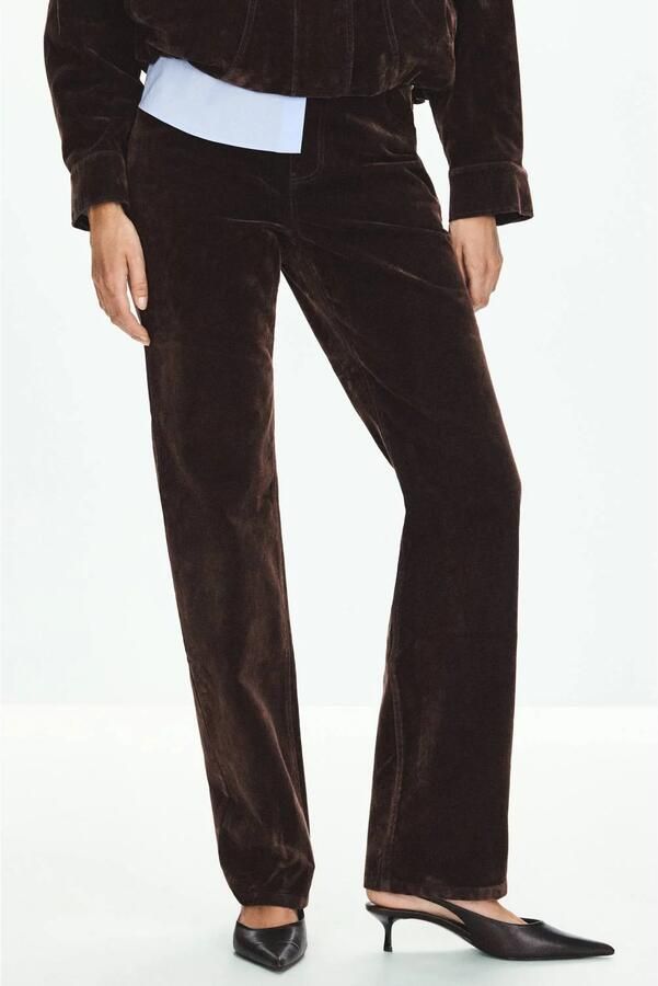Mango straight leg jeans donkerbruin