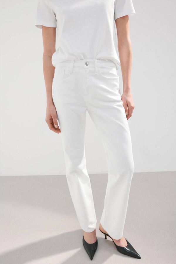 Mango straight leg jeans ecru