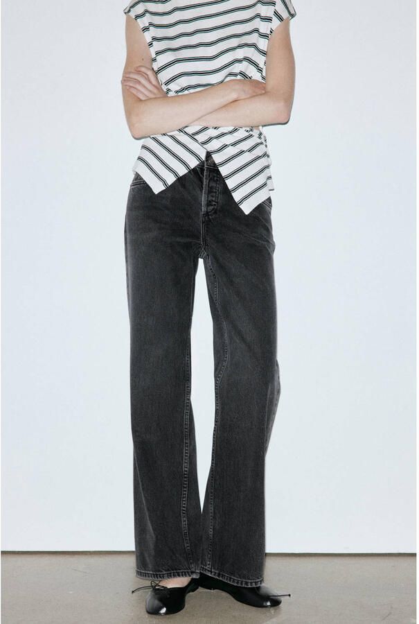 Mango straight leg jeans grey denim