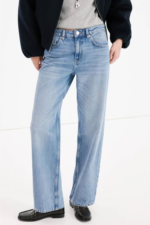 Mango straight leg jeans light blue denim