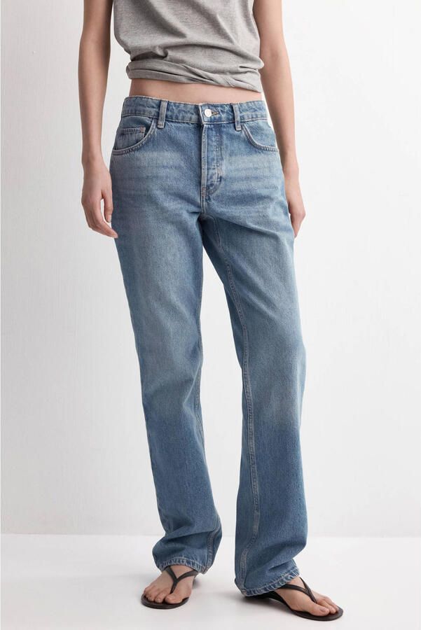 Mango straight leg jeans light blue denim