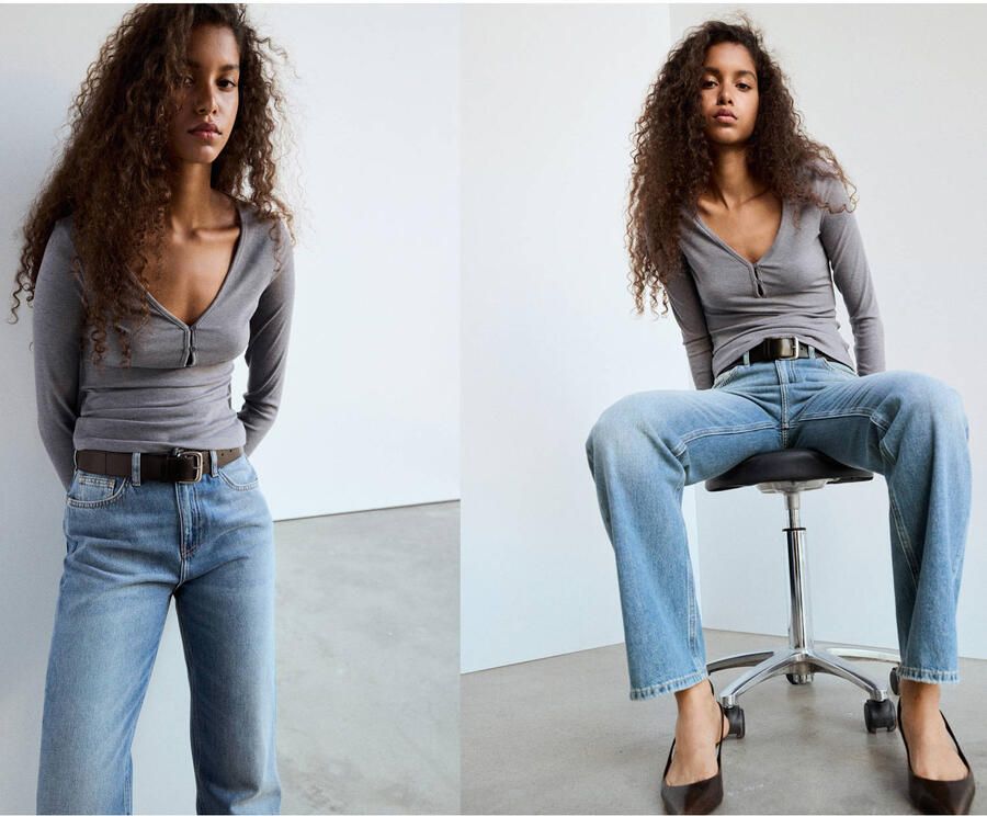 Mango straight leg jeans medium blauw - Foto 2