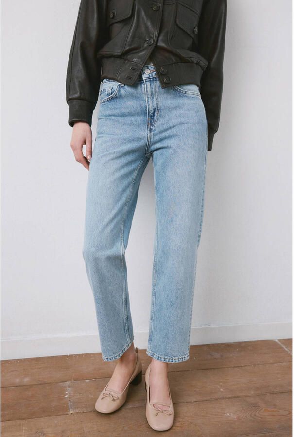 Mango straight leg jeans medium blue denim