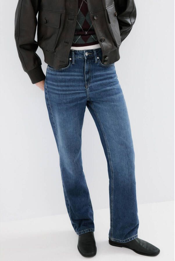 Mango straight leg jeans medium blue denim