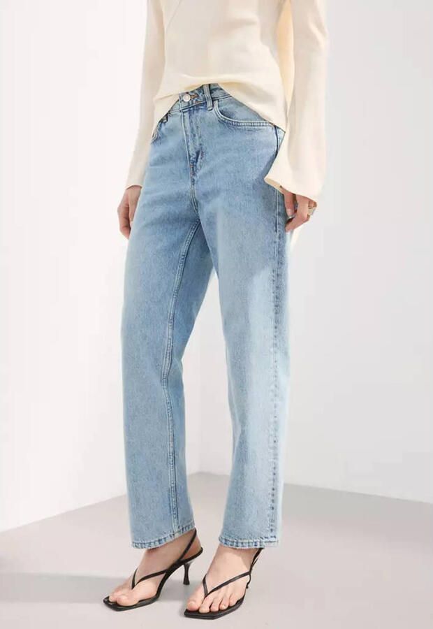 Mango straight leg jeans medium blue denim - Foto 3