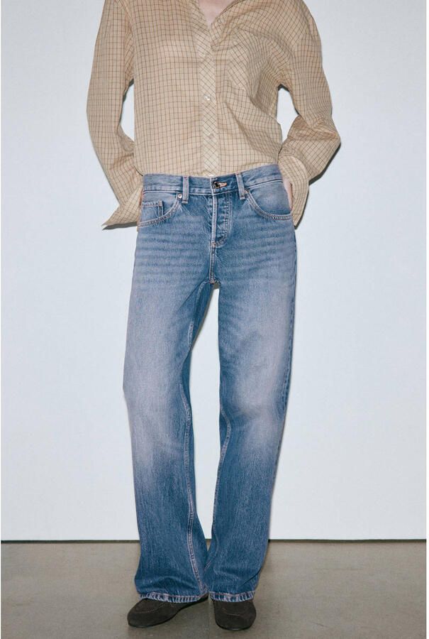 Mango straight leg jeans medium blue denim