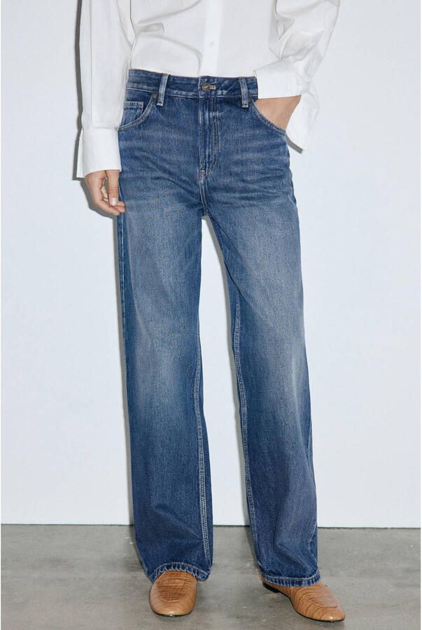 Mango straight leg jeans mediumblauw