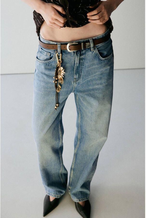 Mango straight leg jeans mediumblauw