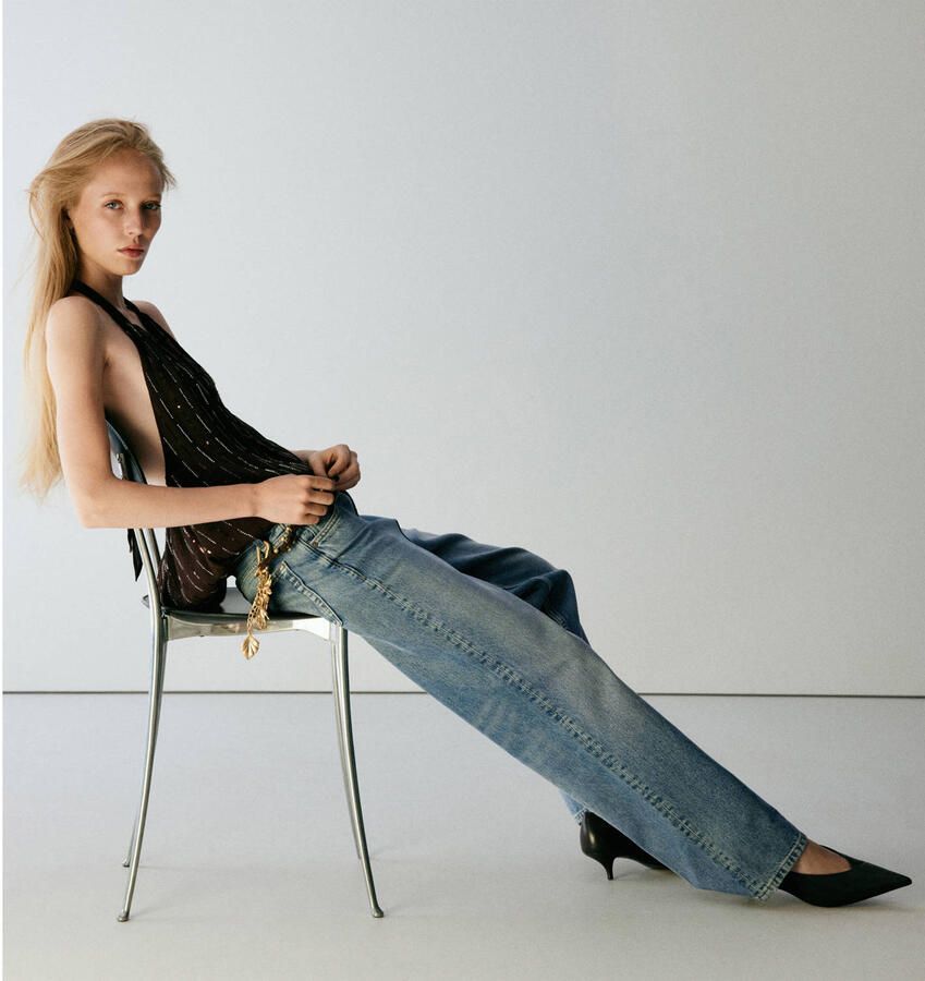Mango straight leg jeans mediumblauw - Foto 2