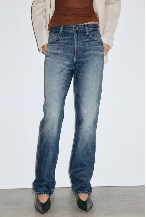 Mango straight leg jeans mediumblauw