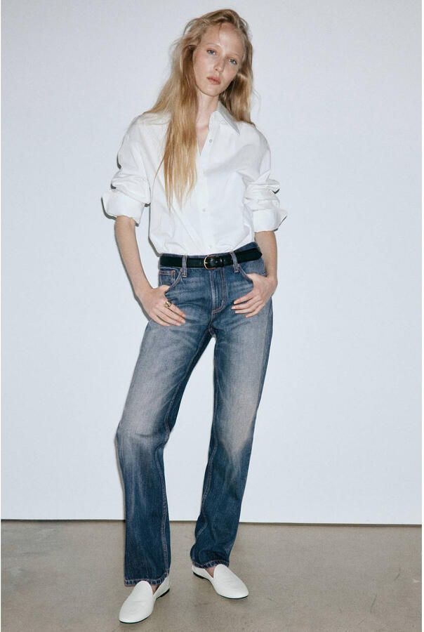 Mango straight leg jeans mediumblauw - Foto 3