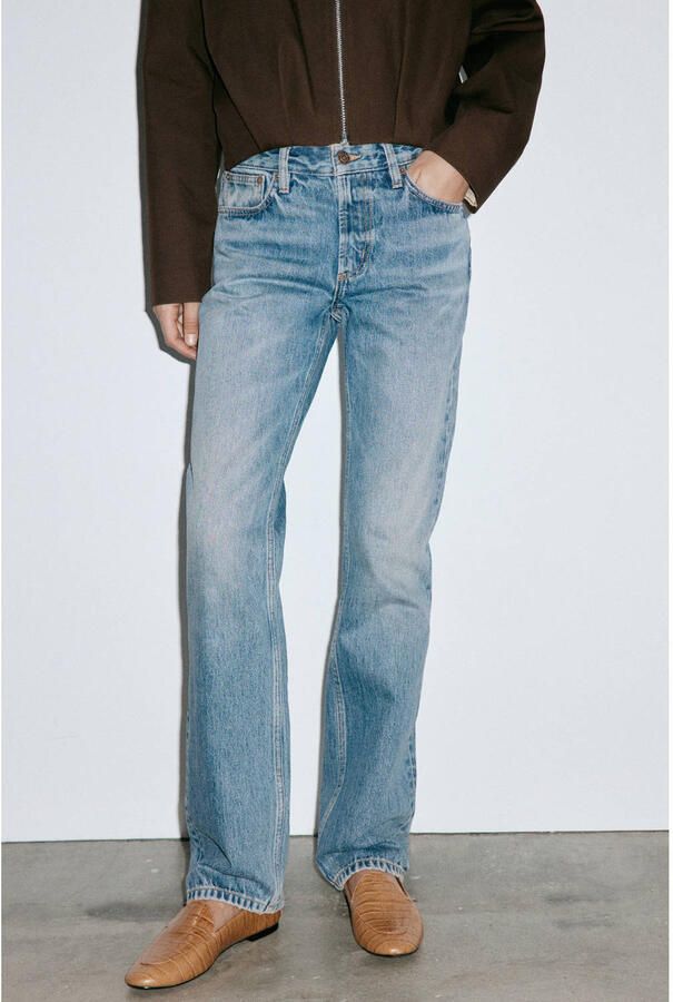 Mango straight leg jeans mediumblauw