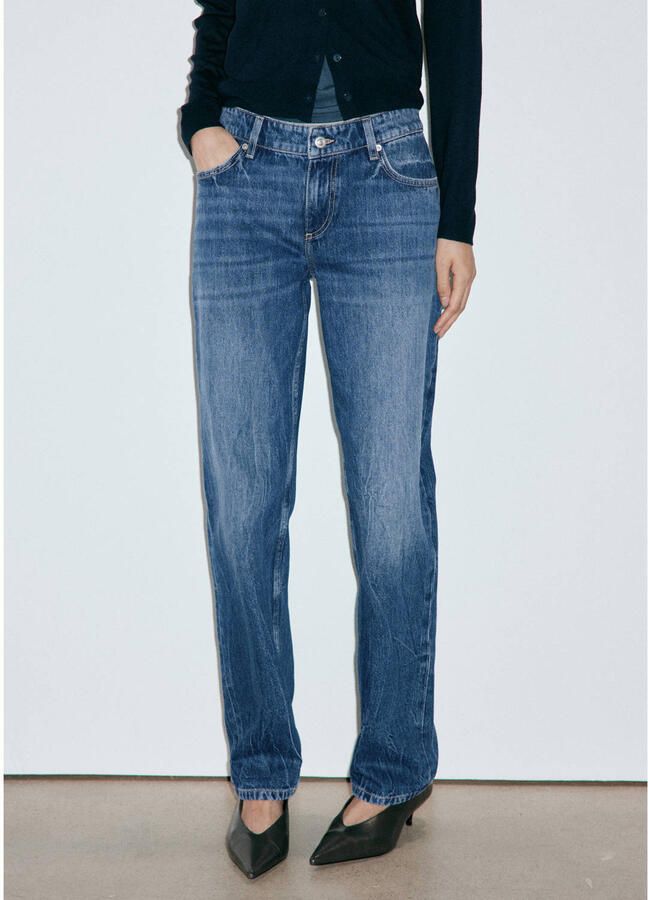 Mango straight leg jeans middelblauw