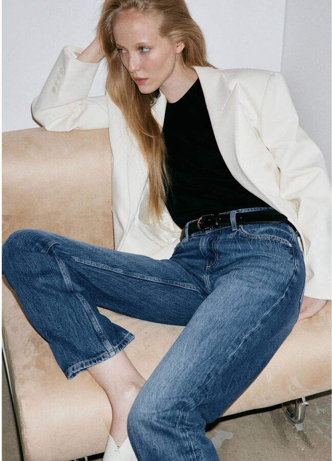 Mango straight leg jeans middelblauw - Foto 3