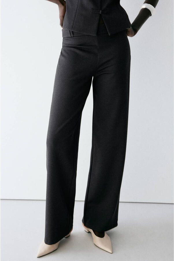 Mango straight leg pantalon antraciet