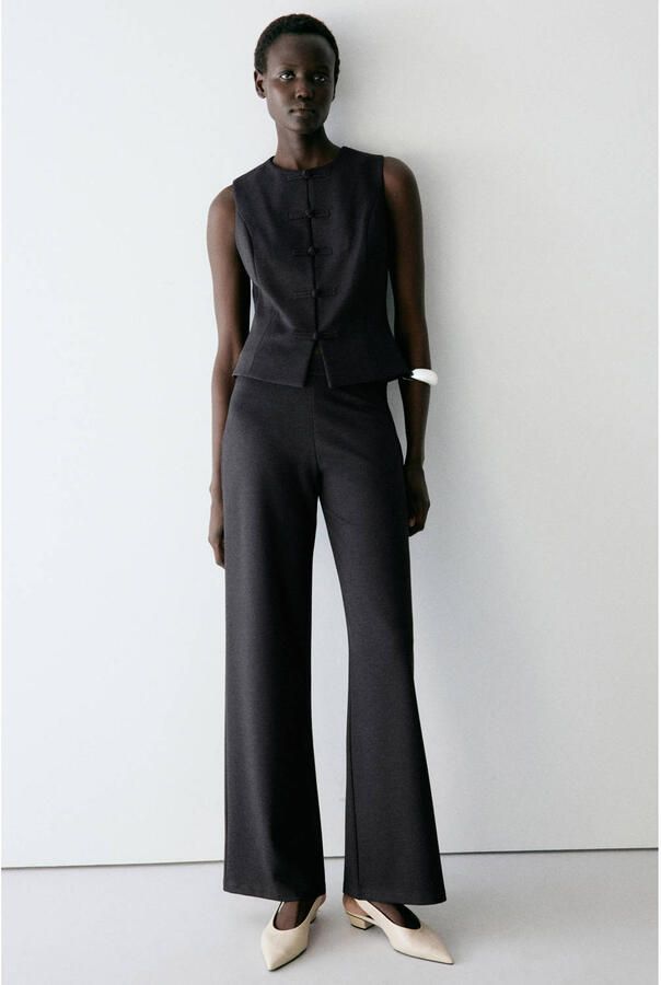 Mango straight leg pantalon antraciet - Foto 3