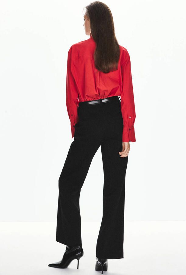 Mango straight leg pantalon zwart - Foto 2